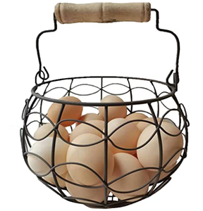 Proveedor de cesta de hierro para huevo, forma de pollo, tamaño mediano, atractiva cesta de alambre de huevo de metal disponible en todos los colores - Product Image 1