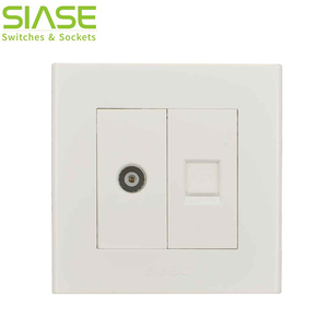 <span class=keywords><strong>Prise</strong></span> <span class=keywords><strong>murale</strong></span> <span class=keywords><strong>RJ45</strong></span> pour PC, <span class=keywords><strong>double</strong></span> <span class=keywords><strong>prise</strong></span> électrique réseau 2 gang - Product Image 4