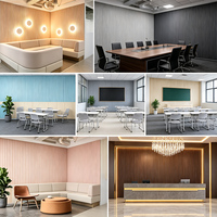 Panneaux acoustiques HENGJIU en PET à ondulations 3D haute densité, dalles murales insonorisantes, absorbants acoustiques modernes pour salon, hôtel, salle de réunion