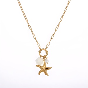 Collar <span class=keywords><strong>de</strong></span> Acero Inoxidable con Diseño <span class=keywords><strong>de</strong></span> Océano para Mujer, Resistente al Agua, con Dije <span class=keywords><strong>de</strong></span> Concha <span class=keywords><strong>de</strong></span> Estrella <span class=keywords><strong>de</strong></span> Mar y Perla, Joyería <span class=keywords><strong>de</strong></span> Playa, Cadenas para Mujer - Product Image 5