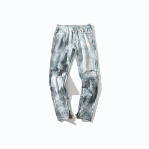 Pantalones Vaqueros Ajustados de Moda para Hombre, Lavados, con Abertura y Cremallera, de Tiro Alto, Rotos, Estilo Mom, Tie Dye, Apilados - Product Image 6