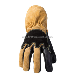 Gants en cuir pour hommes, résistants à la chaleur et au feu extrêmes, avec surpiqûres, parfaits pour la cheminée, le poêle, le four, le barbecue, la soudure - Product Image 2