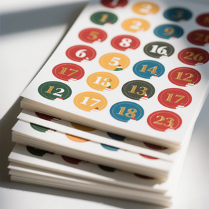 สติกเกอร์ดิจิทัลแบบวงกลมกันน้ำเหนียวติดชุดคริสต์มาสออกแบบได้ตามต้องการสำหรับปรับแต่งตามต้องการ - Product Image 1