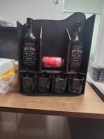 20리터 제리캔 미니 바 세트 휴대용 연료 금속 제리캔 미니 바 나무 랙 위스키 보관함 홈 캐니스터 바