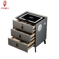 Produits en gros Meubles de maison Meubles de chambre à coucher Tables de chevet intelligentes Table de chevet avec lumière LED à verrouillage par empreintes digitales