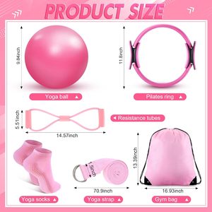 CZFIT Custom Logo <b>Yoga</b> Starter Kit <b>Yoga</b> Ring Ball <b>Pilates</b> 3 Resistance Bands for Fitness <b>Pilates</b> Kit <b>Yoga</b> Set - Product Image 2