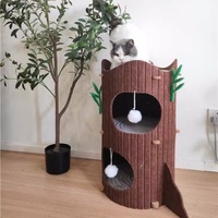 Maison en copropriété pour chats à 2/3/4 niveaux, tours de chat en forme de tonneau, lit de grotte couvert, cabane, meubles pour animaux de compagnie et grands chats
