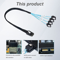 Sas Sata kablosu Mini sas Sff-8087 4 Sata kablosu Mini Sas 4i Sff8087 36p 4 Sata 7p kablo sabit Disk veri kablosu hattı