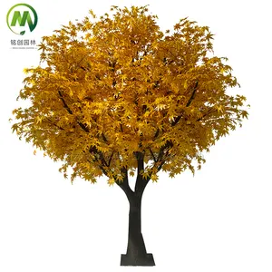 Customize Size Indoor and Outdoor Yellow Maple Tree Decorative Tree Artificial Maple Tree