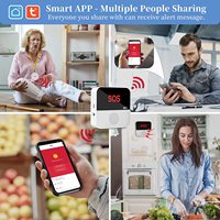 Bouton d'urgence SOS Tuya pour personnes âgées et enfants, système d'alarme sans fil, application Smart Life, utilisation intérieure, 12 mélodies