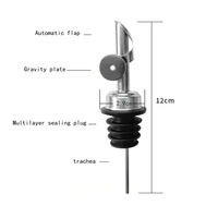 Vertedor de botella de licor con tapa automática para alcohol, vino, dispensador de aceite de oliva de acero inoxidable con tapón para aceite de oliva