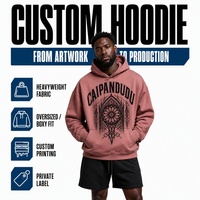 Sweat-shirt à capuche surdimensionné personnalisé 300 GSM pour homme, pull à manches longues, couleur unie, streetwear décontracté pour jeunes adultes