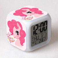 Reloj despertador electrónico de unicornio cúbico Reloj de caballo colorido con luz LED
