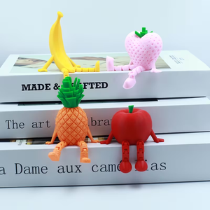 Ornement de fruits imprimés en 3D, lot de 4 statues créatives, décoration de rêve aux fruits articulés, idéal pour la décoration de chambre - Product Image 5