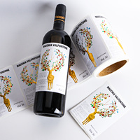 Étiquettes de vin personnalisées de luxe en relief, impression d'étiquettes privées pour bouteilles de vin rouge