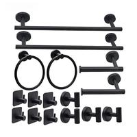 Ensemble d'accessoires de salle de bain en acier inoxydable : Porte-serviettes, Porte-rouleau de papier toilette, Crochets perforés, Support mural pour salle de bain