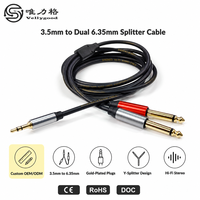 Câble adaptateur audio stéréo 3,5 mm vers 2RCA AUX, 1,8 m, gaine en PVC, blindage combiné pour ordinateur, haut-parleur, amplificateur, microphone