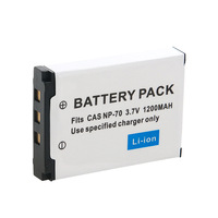 Batterie NP-70 1200mAh CNP70 pour appareil photo numérique Casio Exilim, certifiée CE, vente en gros, cellules 0 cycle, stock 3.8V-7.4V