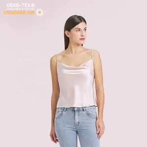 Hot Sale Silk Halter Tops 100% Mulberry With Customized For Women