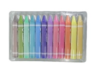 Ensemble de crayons à la cire d'abeille Sunny Jumbo Triangle, couleurs pastel, 12 couleurs, non effaçables, faciles à utiliser pour le dessin et la peinture