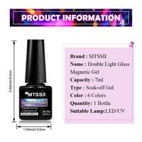 MTSSII Kit de Gel Magnétique Double Lumière Haute Qualité Effet Verre, Gel Magnétique 9D à Base d'Eau, Vernis à Ongles UV Écologique
