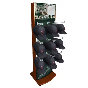 Espositore per cappello in metallo OEM da pavimento utilizzato per le vendite di cappellini e cappellini da baseball