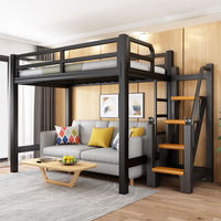 Lit à deux étages en acier commercial Lit superposé simple double pour adultes étudiants Meubles en bois pour la chambre à coucher à domicile pour dortoir