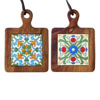 Tapis de pot en carreaux de bois naturel, sous-verres anti-brûlure pour les théières chaudes et les supports de casseroles, accessoires de comptoir de cuisine