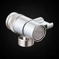 Robinet universel 1/2 pour hôtel, de qualité économique et moderne, avec adaptateur WC en laiton chromé, vanne à boisseau sphérique d'angle 3 voies facile à installer