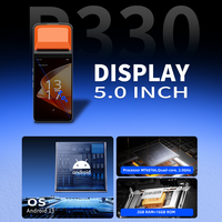 Máquina POS Portátil Android 13 de 5.0 Pulgadas, 2GB+16GB, R330, 4G WiFi, Impresora Térmica de 58mm, Escáner de 5MP