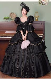 QQWZ532 victoriano Cosplay disfraz Vestido Mujer moda señora <span class=keywords><strong>Medieval</strong></span> fiesta vestido satén Tejido estilo Vintage para adultos - Product Image 6