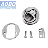 AOBO Petite poignée ronde Anneau de traction Serrure à loquet intégré RV Camper Camping-car Remorque Serrure de porte pour cylindres de serrure