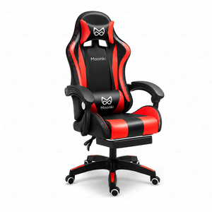 Chaise de jeu ergonomique Moonki en cuir PU, accoudoirs 4D, base pivotante, inclinaison manuelle, style exécutif - Product Image 3