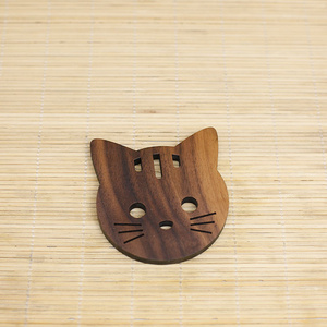 Ensemble de dessous-de-verre en bois massif sculpté, créatif, pour tasses à thé, vente en gros - Product Image 5
