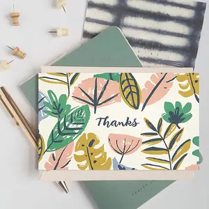 Custom 50pcs/pack Vintage Floral Thank You Card Gift Card Postcard Gift Decoration Greeting Cardfor Small Business