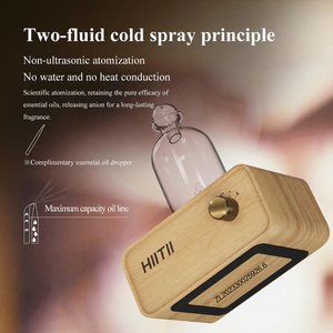 <span class=keywords><strong>Meilleur</strong></span> <span class=keywords><strong>diffuseur</strong></span> nébulisateur sans eau, silencieux, rechargeable, avec base en bois naturel et <span class=keywords><strong>diffuseur</strong></span> d'huiles essentielles en verre avec lumière pour chambre à coucher - Product Image 4