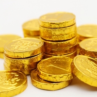 Vente directe d'usine en Chine, étiquette privée personnalisée, boîte de bonbons durs au chocolat en forme de pièce d'or, certifiée ISO