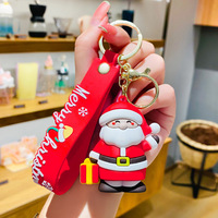 Porte-clés de Noël mignon, Père Noël, sapin de Noël, bonhomme de neige, renne, porte-clés 3D de dessin animé, breloque de sac, pendentif, cadeau de Noël