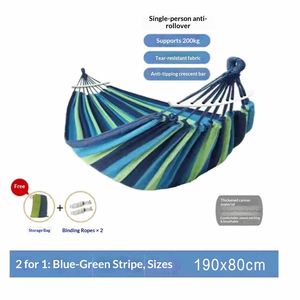 <span class=keywords><strong>Hamac</strong></span> de camping en toile <span class=keywords><strong>pour</strong></span> voyage, balançoire d'extérieur simple ou double, anti-retournement, <span class=keywords><strong>chaise</strong></span> suspendue d'intérieur <span class=keywords><strong>pour</strong></span> adulte, capacité 100 kg - Product Image 2