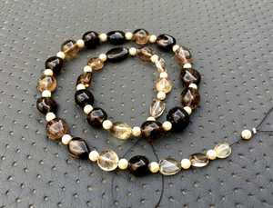 พลอยควอทซ์สีควันสีน้ำตาลไบโอลูกปัดนักเก็ตผิวเรียบ30ชิ้น6x7-9x11mm เครื่องประดับทำด้วยมือขายส่ง - Product Image 3