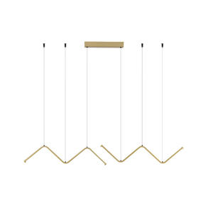 Jacksun โคมไฟเพดานอลูมิเนียมแบบแขวนรูปคลื่นโคมไฟตกแต่งแบบเส้นตรง3สี LED ให้เลือกโคมไฟระย้าแบบบาง - Product Image 6