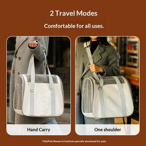 बिल्ली वाहक कुत्ते वाहक यात्रा विरोधी-तनाव पोर्टेबल कंधे बैग हल्के डिजाइन बड़े क्षमता पालतू कैरियर - Product Image 3