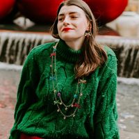 Ensemble de colliers superposés de Noël, boucles d'oreilles pendantes clochettes et nœuds, colliers, cadeaux pour filles, vente en gros, personnalisable