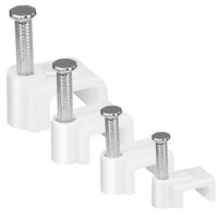 Assortiment de 205 attaches-câbles ronds blancs, 6/7/8/9 mm, pour la gestion des câbles