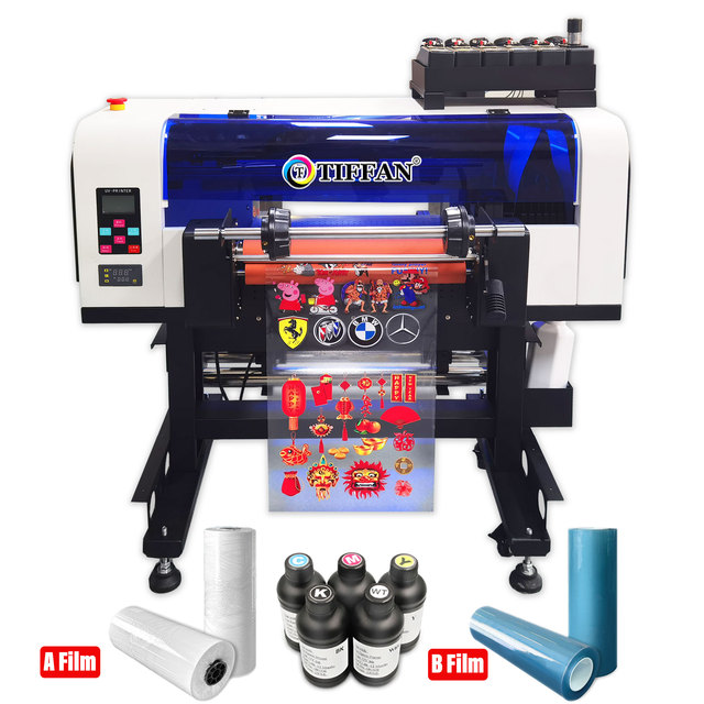 High Speed 2 XP600 Head Uv Dtf Film Printer All in One 2 in 1 A3 30cm Roll Sticker Printer With Laminator Uv Dtf Printer A3