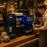 Volledig automatische bonen-naar-kop professionele koffiemachine ondersteunt chocoladepoeder voor moderne café-bars en restaurants