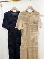 Nuevos Vestidos Casuales Bettergirl para Ramadán 2026, Estilo Francés, con Mangas Abullonadas, Cuello Redondo y Detalles Brillantes