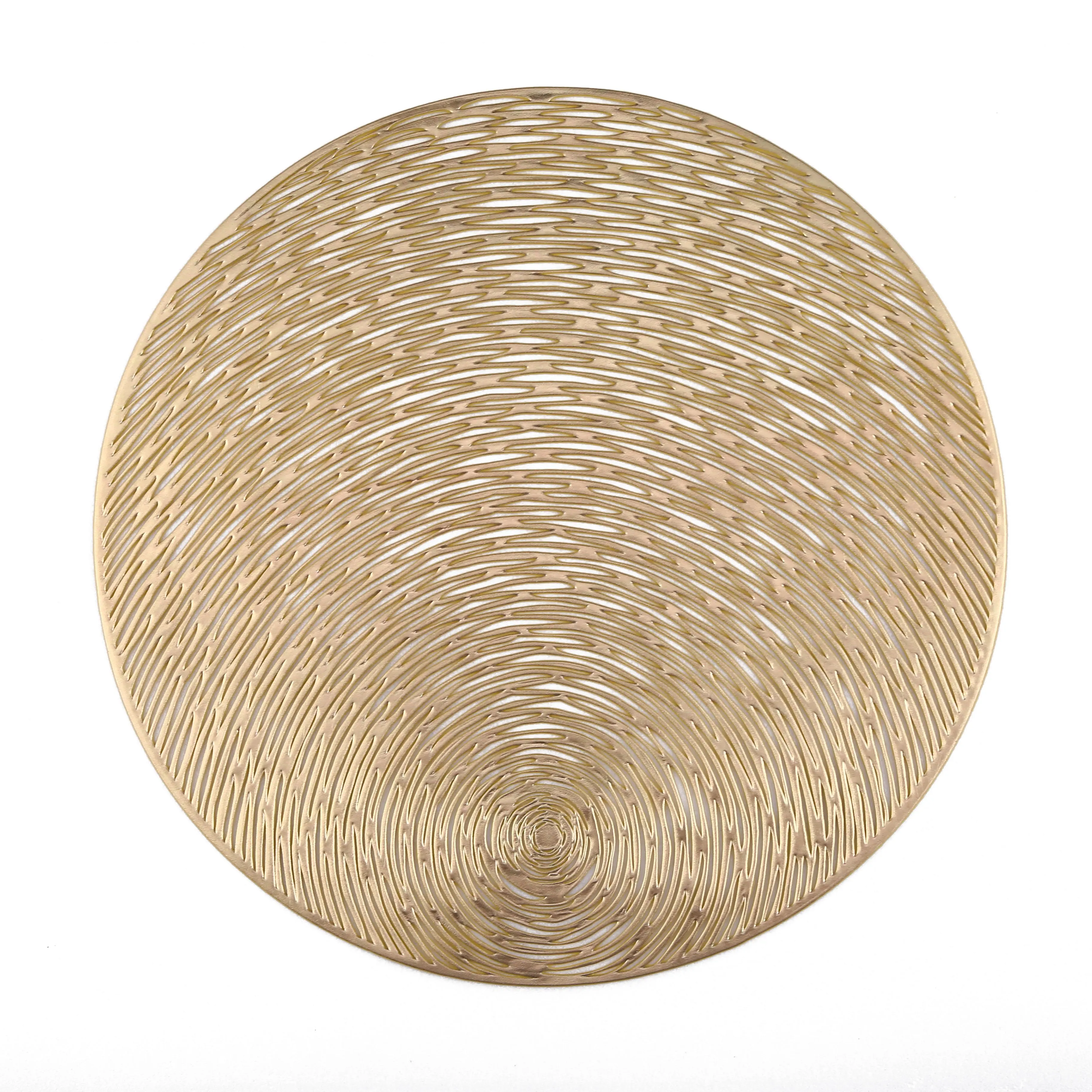 IN STOCK Gold PVC Eco-Friendly Stocked Round Shaped Placemat For Decoration