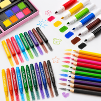 Ensemble d'art pour enfants, kit de papeterie, ensemble de peinture, fournitures artistiques pour enfants, personnalisable, 50 pièces LT73402