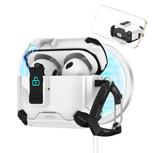 Estuche protector para auriculares a prueba de golpes con armadura de interruptor automático magnético + gancho para <span class=keywords><strong>Apple</strong></span> <span class=keywords><strong>Airpods</strong></span> 4 ANC / 3 / 2 / Pro 2 / Pro - Product Image 1